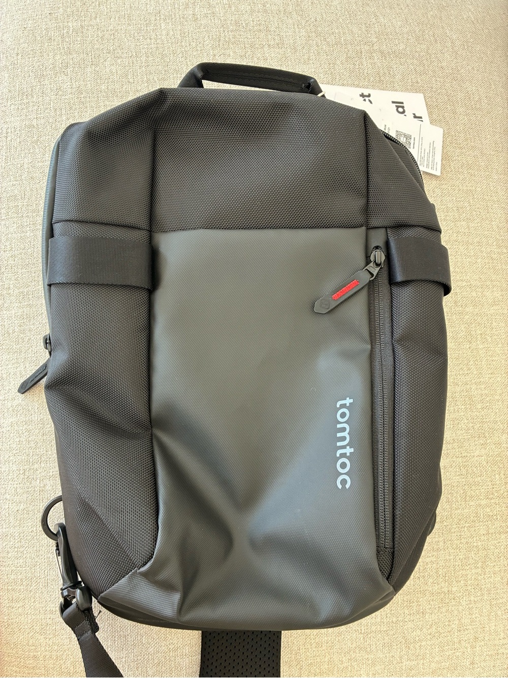 Tomtoc NWT Black Laptop Tech Sling Backpack 14” 15”